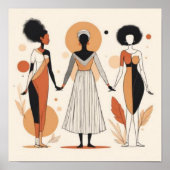 Poster Musée Moderne – Géométrie Féminine Abstraite IV (Devant)