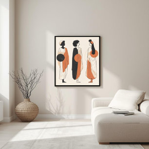 Poster Musée Moderne – Géométrie Féminine Abstraite VI