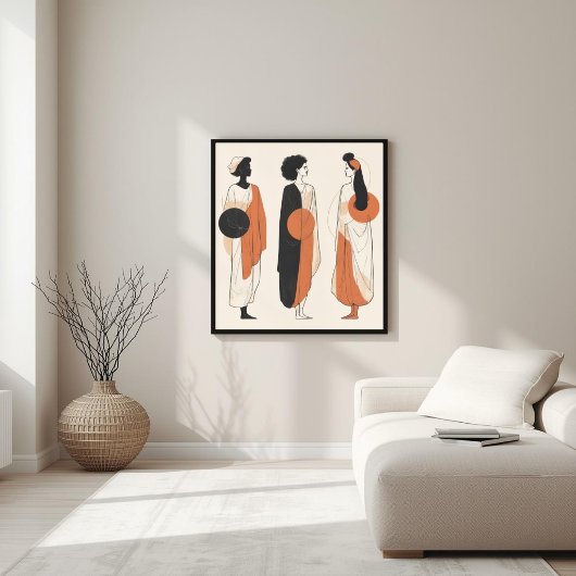 Poster Musée Moderne – Géométrie Féminine Abstraite VI