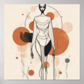 Poster Musée Moderne – Géométrie Féminine Abstraite X (Devant)