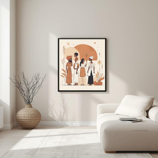 Poster Musée Moderne – Géométrie Féminine Abstraite XII