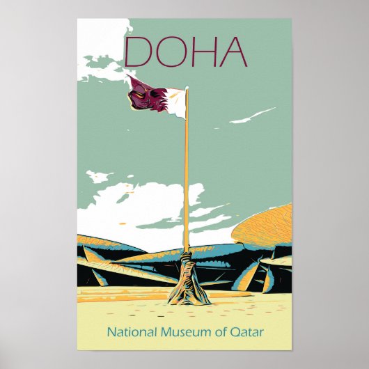Poster Musée national de Doha illustration Qatar (Devant)