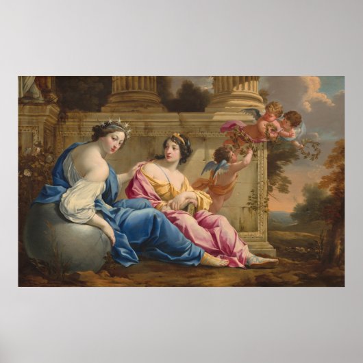 Poster Muses Urania and Calliope - Simon Vouet Art (Devant)