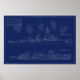 Poster Museum Ship The Sullivans Blueprint with Brothers