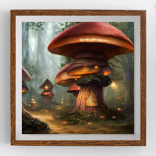 Poster Mushroom House Forest Imaginaire Art