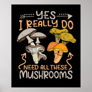 Poster Mushroom Hunter Men Fungi Foraging Morels