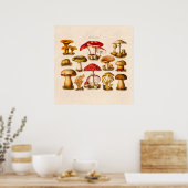 Poster Mushrooms de la variety rouge (Cuisine)