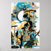 Poster Music City Art Le Drummer Abstrait (Devant)