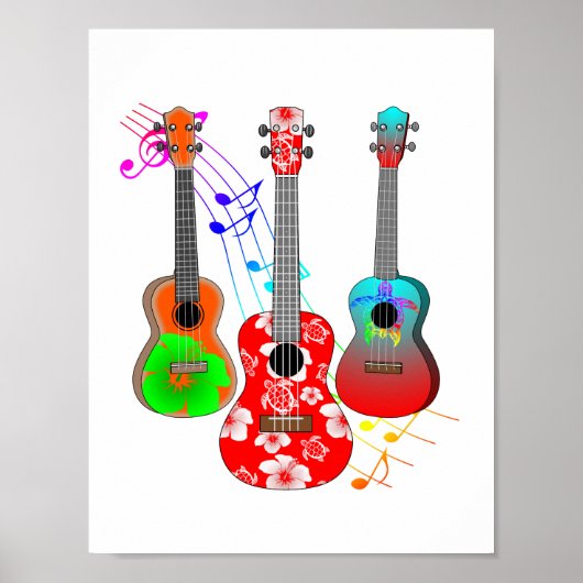 Poster Music musical ukulele (Devant)