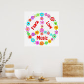 Poster Music Peace Love (Cuisine)