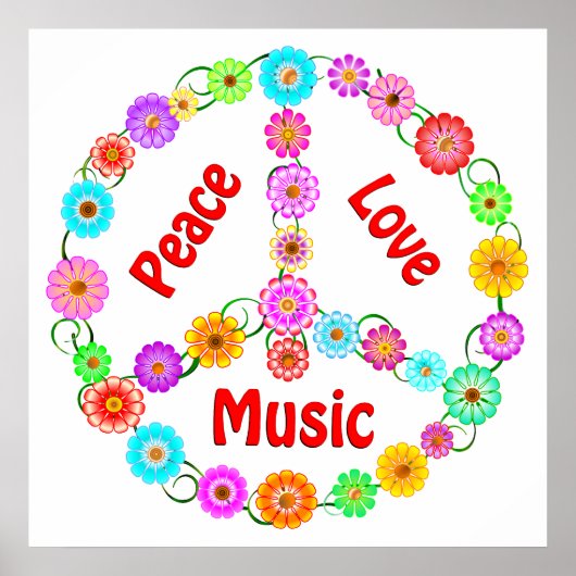 Poster Music Peace Love (Devant)