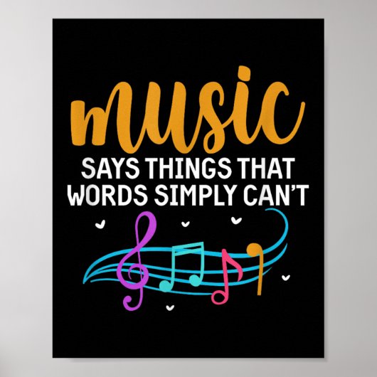 Poster Music Says Things That Words Simply Can't Music No (Devant)