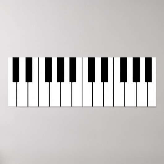 Poster music-themed piano keys (Devant)