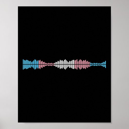 Poster Music Waves Subtle Trans Pride Flag Transgender Ri (Devant)