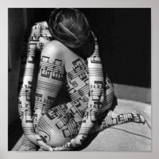 Poster Musica-artista, blanco y negro (Devant)