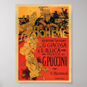 Poster musical de l'opéra de l'Art Nouveau Vintage