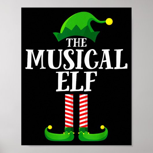 Poster Musical Elf Matching Family Group Christmas Party  (Devant)