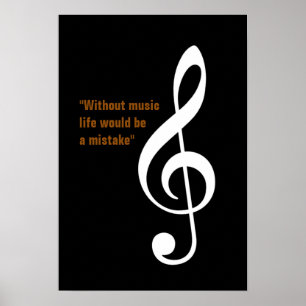 Poster musical note treble gclef decor