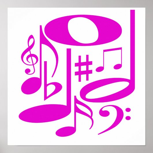 Poster musical rose (Devant)