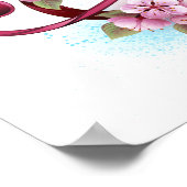 Poster Musical treble clef notes with sakura flowers (Coin)