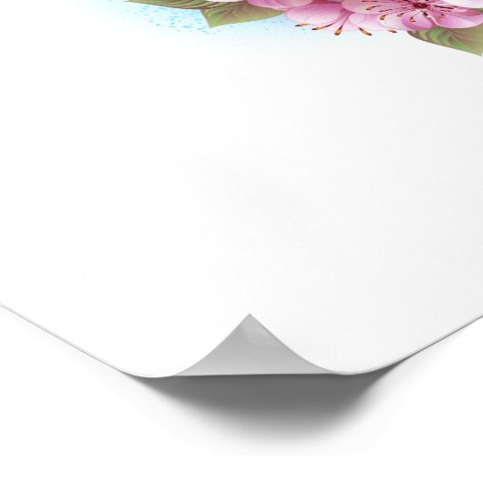 Poster Musical treble clef notes with sakura flowers (Coin)