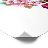 Poster Musical treble clef notes with sakura flowers (Coin)