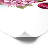 Poster Musical treble clef notes with sakura flowers (Coin)