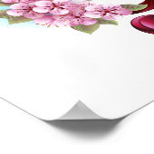 Poster Musical treble clef notes with sakura flowers (Coin)