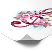Poster Musical treble clef notes with sakura flowers (Coin)