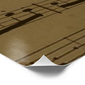Poster Musical Treble Clef Sheet Musique Classique (Coin)