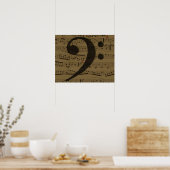 Poster Musical Treble Clef Sheet Musique Classique (Cuisine)