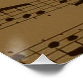 Poster Musical Treble Clef Sheet Musique Classique (Coin)