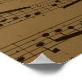 Poster Musical Treble Clef Sheet Musique Classique (Coin)