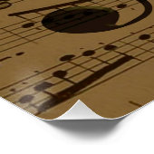 Poster Musical Treble Clef Sheet Musique Classique (Coin)