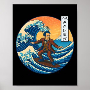 Poster Musicien clinique Mahler Ukiyo-e Surfing