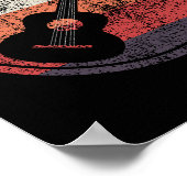 Poster Musicien de guitare acoustique Baid Retro (Coin)