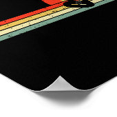 Poster Musicien de guitare acoustique Baid Retro (Coin)