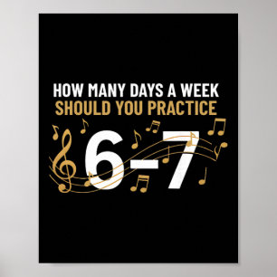 Poster Musicien Drôle 6 7 Mème Six Sept Pour Professeur d