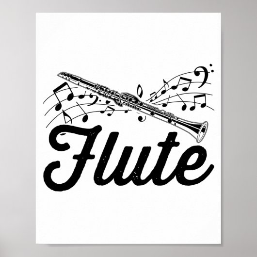 Poster Musicien flûtiste | Idée cadeau Flute Orchestra (Devant)