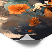 Poster Musicien Jouant au violoncelle (Coin)