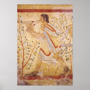 Poster Musicien jouant les tuyaux