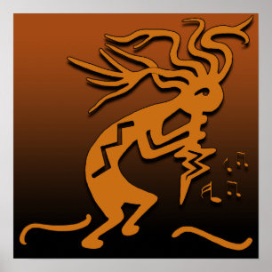Poster Musicien Kokopelli