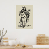 Poster Musicien mort - imprimé noir (Cuisine)