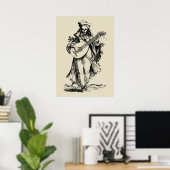 Poster Musicien mort - imprimé noir (Bureau à domicile)