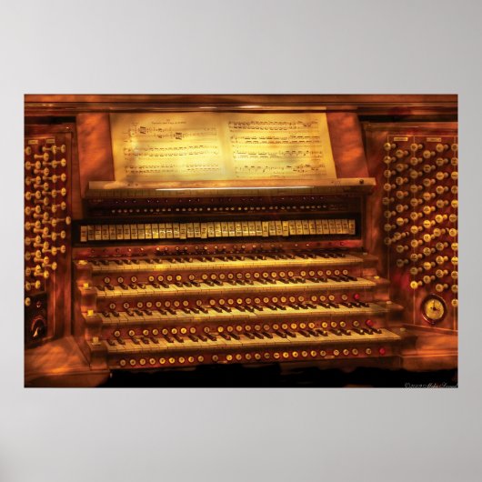 Poster Musicien - Organiste - Orgue du tuyau (Devant)