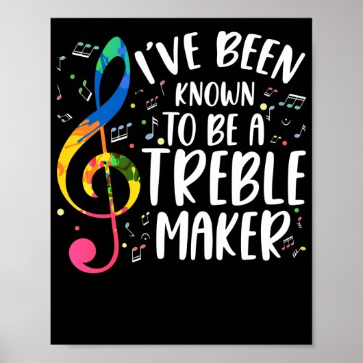Poster Musicien Pun chanter Treble Clef Music Lover (Devant)