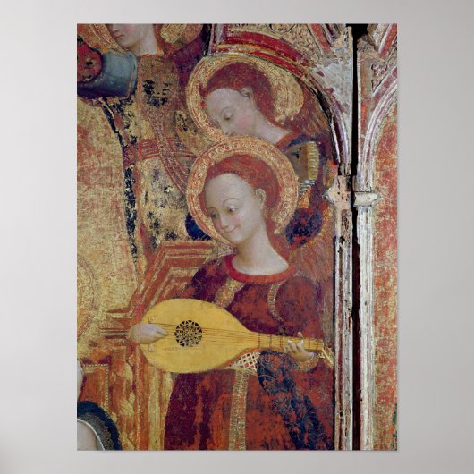 Poster Musiciens anges de la peinture de Vierge et Enfant (Devant)