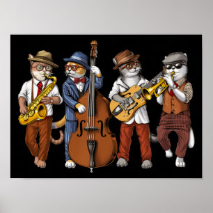 Poster Musiciens de jazz Cat