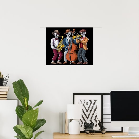 Poster Musiciens de jazz squelettes (Bureau à domicile)