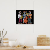 Poster Musiciens de jazz squelettes (Cuisine)